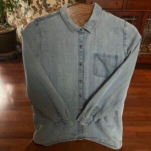 Coldwater Creek Tencel Button Front Big Shirt